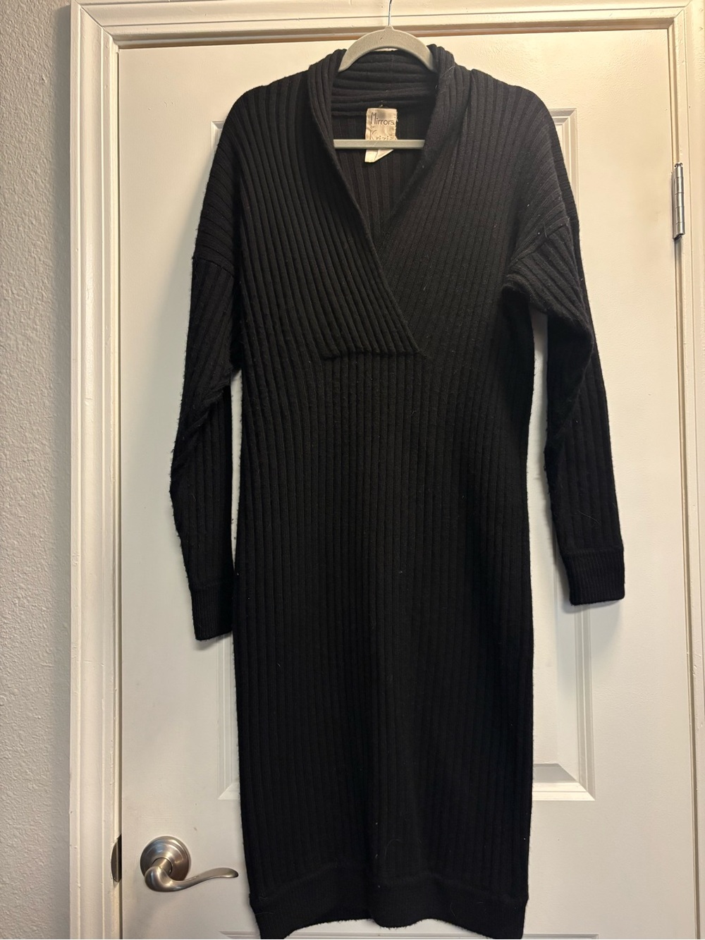Vintage Mirrors of Krizia Ribbed Knit Sweater Dress 100% Lambswool Size Medium
